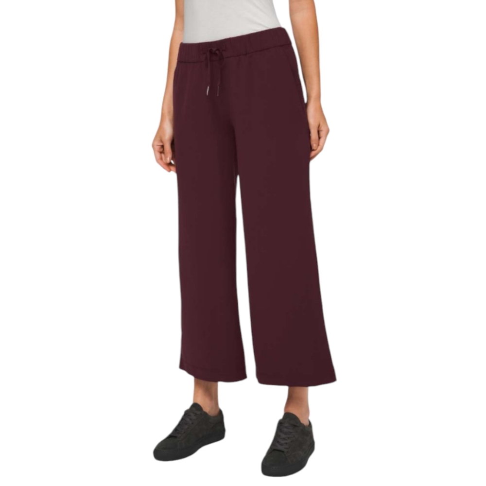 Lululemon On the Fly Wide Leg 7/8 Pant Burgundy Women's 12
